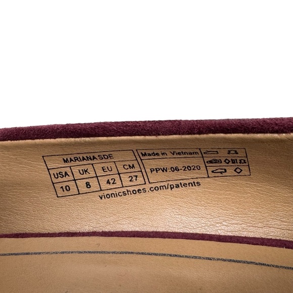 Vionic Mariana Pumps Heels Womens Wine Suede Leather Orthotic Size 10 - Picture 10 of 10